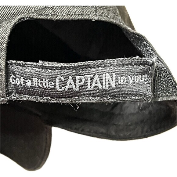 Captain Morgan Black Cap Hat With Adjustable Hook & Loop Strap - Picture 3 of 4